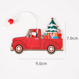 Christmas Gift 3pcs/set Christmas Car Wooden Pendants Xmas Tree Hanging Ornaments DIY Wood Crafts Kids Gift Noel Decoration Home Accessories