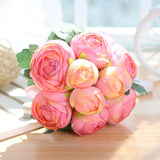 Christmas Gift 1 Bouquet Artificial Rose Bouquet Decorative Silk Flowers Bride Bouquets for Wedding Home Party Decoration Wedding Supplies1