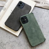 Back  To School Cifeeo Retro PU Leather Phone Case For Iphone 12 11 Pro Max Mini XR XS X 7 8 Plus SE2 Solid Color Silicone Shockproof Cover Matte Shell