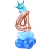 14 pcs Number Balloon Stand Foil Digital Balloons With Crow Wedding Birthday Party Decorations Kids Boy Girl Baby Shower Balloon