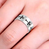 Cifeeo Punk Silver Color Hip Hop Stainless Steel Rings For Women Skull Snake Cross Vintage Gothic Chunky Rings Men Jewelry Gift