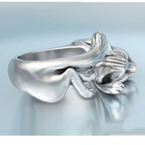 Cifeeo Cat Ring Open Rings Geometric Cute Silver Color Adjustable Ring Accessories Jewelry for Women