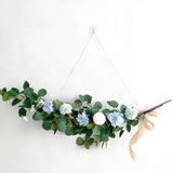 Christmas Gift Artificial Eucalyptus Leaves Vine Green Silk Leaf Fake Rattan Artificial Plants Ivy Wreath Garland Wall Hanging Wedding Decor