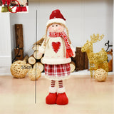 Cifeeo Elk Christmas Dolls Christmas Decorations for Home Retractable Standing Toy Birthday Party Gift Kids Santa Cluas Snowman