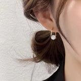 Cifeeo French Shiny Luxury Zircon Metal Earrings Korean Fashion Jewelry Halloween Girl's Design Sense Unusual Accessory For Woman