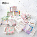 5pcs/Lot Handmade Soap Packaging With Clear Transparent Window Mini Paper Box Storage Favor Baby Shower Gift Decoration