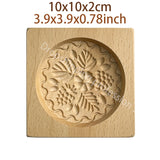 Cookie Cutter Mold Wooden 3D Embossing Baking Tool Rose Flower Patten Cake Decorating Gingerbread Press Provance Biscuit Mold