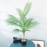 Christmas Gift 98cm Large Artificial Palm Tree Tropical Tall Plants Fake Plastic Green Palm Leaves Ground Pot Plant For Home Wedding Decoration