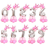 15PCS Number Foil Balloons Digit Birthday Balloons Decoration Number Balloon Happy Birthday Party Decorations Kids Pink Ballon