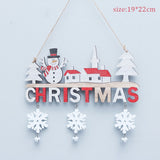 Cifeeo Wooden Christmas Door Hanging Oranments Santa Claus Snowman Elk Merry Christma Decor For Home 2023 Naviidad Door Noel Pendants