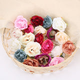 10PCS 4cm Artificial Flower Head Silk Peony For Wedding Decoration Party DIY Handmade Wreath Gift Scrapbooking Craft Fake Flower