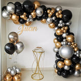 Christmas Gift 110pcs Chrome Silver Gold Balloons Arch Kit Black Balloon Garland Wedding Birthday Christmas Party Decor Kids Baby Shower Globos