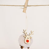 Christmas Gift Cute Felt Wooden Elk Christmas Tree Decorations Hanging Pendant Deer Craft Ornament Christmas Decorations for Home New Year