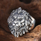 Christmas Gift Retro Lion Domineering Ring Prairie King Men's Alloy Ring Exaggerated Ring Jewelry Gift Adjustable Opening