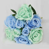 9pcs/set 4cm 7cm Silk Rose Flower Bouquet Real Touch Fake Flowers for Wedding Decoration Bridal Hold Bouquet Home Garden Supplie