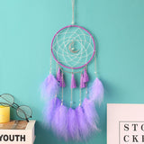 Christmas Gift Original silver gray dream catcher 2 ring Indian feather hanging art gifts to bestie friends creative valentine's day gifts
