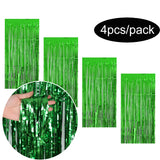 4pcs/Pack Glitter Backdrop Fornite Curtain Bachelorette Party Birthday Party Decorations Tinsel Curtain Wedding Decoration Birth