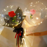 Diy Led Light Balloons Stand with Rose Flower Bouquet Event Decoration Birthday Party Wedding Decoration Led Bubble Balloon