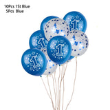 Birthday Party Decors Blue Latex Balloon Disposable Tableware 1st Kids Baby Shower Decoration Supplies Boy Birthday Party Globos