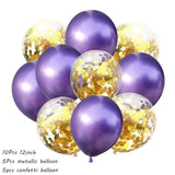 10Pcs Metal Latex Balloons Confetti Balloon Set For Wedding Birthday Party Balloon Decoration Baby Shower Helium Balloons