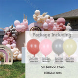 1set Baby Pink Purple Arch Garland Kit DIY Balloons Set Party Background Decoration Latex Baloon Birthday Wedding Globos Baptism