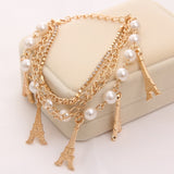 Cifeeo New Woman Bracelets Mulitlayer Gold Color Chain Heart Bracelets & Bangles Charm Bracelets For Women Crystal Bracelets