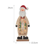 Christmas Gift Led Large Wooden Cute Santa Snowman Christmas Decor Wall Hanging Glow Elk Ornaments Holiday Xmas For Home Desktop Decoration