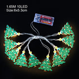 1.6m 10Led Christmas Decorations Santa Claus Xmas Tree LED String Lights Garland Xmas Tree Ornament Festival Decoration for Home