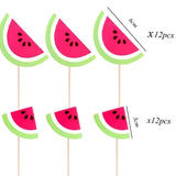 1Set Watermelon Party Fruit Balloon Kit Banner Cake Topper Summer Pool Decoration Kid One Birthday DIY Gift Baby Shower Supplies