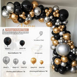 Christmas Gift 110pcs Chrome Silver Gold Balloons Arch Kit Black Balloon Garland Wedding Birthday Christmas Party Decor Kids Baby Shower Globos