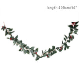 Christmas Wreath Barries Cones Artificial Vine Hanging Floral Foliage Garland Christmas Decorations for Home Navidad Natal 2022