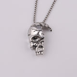 Vintage Retro Half Skull Necklace Trendy Silver Alloy Skeleton Pendant Gothic Jewelry Choker Pendants bronze Necklaces for Gift