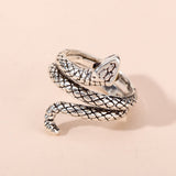 European American Vintage Punk Open Ring for Men Three-dimensional Cool Cobra Snake Ring Wholesale Jewelry