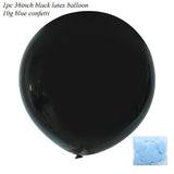 36inch Gender Reveal Balloon Black Latex Confetti Globos Fun Baby Party Decoration He or She Boy or Girl Baby Shower Supplies