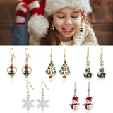 PATIMATE Christmas Tree Santa Claus Earring Pendant Christmas Decoration For Home  Xmas Navidad Decor Happy New Year