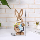 Cifeeo  10 Styles Cute Straw Standing Rabbits Bunny Decorations Easter Party Home Garden Wedding Ornament Easter Theme Party Supplies