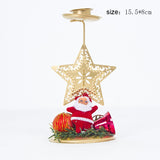 Christmas Gift Christmas Wrought Iron Candlestick Ornaments Xmas Candle Tabletop Decoration Noel Candle Holder Merry Christmas Decor For Home