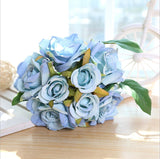 Christmas Gift 1 Bouquet Artificial Rose Bouquet Decorative Silk Flowers Bride Bouquets for Wedding Home Party Decoration Wedding Supplies1