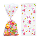 50pcs/lot Easter Cookie Candy Bag Bunny Eggs Printed Plastic Gift Packing Bags Baking Happy Easter Party Decoration Favors