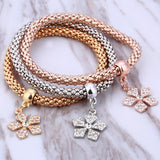 3Pcs Bracelet Crystal Owl Music Note Boy Girl Heart Charm Bracelets For Women Pulseria Feminina Jewelry Gift amazing price