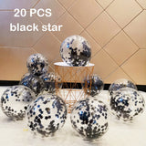 Back to school decoration Cifeeo  20Pcs Metallic Confetti Agate Marble Balloon Latex Transparent Ballon Baby Shower Wedding Birthday Party Decoration Globo