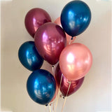 20pcs Metal Gold Silver Balloons Ink Blue Latex Balloon Wedding Birthday Party Decoration Festival Celebration Supplies Air Ball