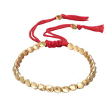 Christmas Gift Handmade Tibetan Copper Bead Bracelet for Women Adjustable Rope Chain Men Bracelets Gold Color Braided Boho Vintage Jewelry Gift