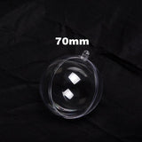 5Pairs 4-7cm Christmas Tree Decorations Balls Transparent Round Star Heart Balls Open Clear Bauble Ornament Christmas Gift Boxs