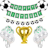 Football Party Balloon Football Banner Cake Topper Sports Trophy Foil Balloon Soccer Theme Boy Kid Birthday Party Decorations