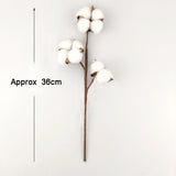 Natural Dried Cotton Flowers Stems Farmhouse Artificial Cotton Filler Floral Fake Flower DIY Home Wedding Christmas Decorations