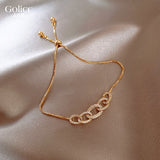 new luxury geometric circle clasp Bracelet Fashion Korean women jewelry sexy party  Bracelet student exquisite bracelet