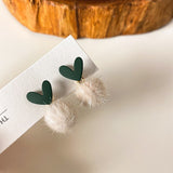 Cifeeo Korean Cute Rhinestone Earrings For Women Fashion Cross Moon Heart Pearl Earrings Deer Butterfly Dangle Earrings Jewelry