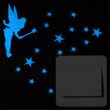 Pure Blue Light Noctilucent Star Animal Paste Glow In The Dark Switch Paste Wall Stickers Children's Room Living Room Decoration