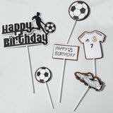1Set/lot Basketball Football Theme Party Happy Birthday Banner Cake Topper For Kids Boy Birthday Party Cake Decorations Supplies